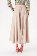 Beige Godet ​​high waist skirt 81214