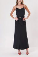 Black High waist skirt with accessories and zipper detail 81215