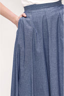 Navy Blue Pleated skirt 81180