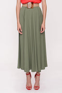 Khaki Pleated skirt 81180