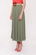 Khaki Pleated skirt 81180