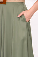 Khaki Pleated skirt 81180