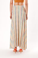 Beige Pleated long skirt 81198