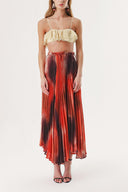 gradient Pleated skirt with elastic waist 81218