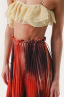 gradient Pleated skirt with elastic waist 81218