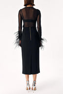 Black Long pencil skirt with zipper 81219