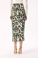 Green Long pencil skirt with zipper 81219