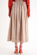 Beige Gathered high waist zippered skirt 81221