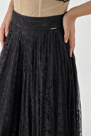 Black Pleated lace skirt 81238