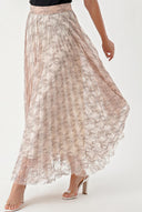 Powder Pleated lace skirt 81238