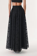 Black Long lace skirt with zipper 81240