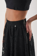 Black Long lace skirt with zipper 81240