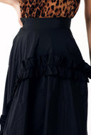 Black Midi length skirt with pleated detail 81241