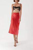 Red Skirt with elastic waist 81248