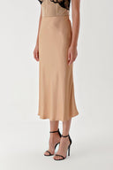 Beige Skirt with elastic waist 81248