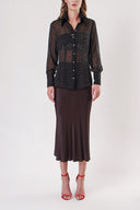 Brown Skirt with elastic waist 81248