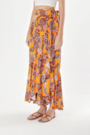 Orange Wrapped skirt 81249