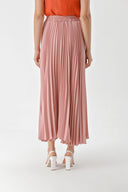 Salmon Pleated and accessory detail long skirt 81256
