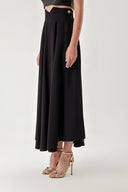 Black Godet skirt with corset belt 81270