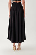 Black Godet skirt with corset belt 81270