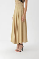 Beige Godet skirt with corset belt 81270