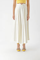 Ecru Godet skirt with corset belt 81270