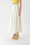 Ecru Godet skirt with corset belt 81270