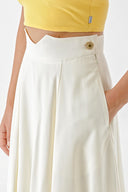 Ecru Godet skirt with corset belt 81270