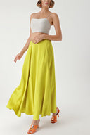 Acid Yellow High waist linen skirt 81271