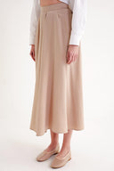 Beige Godet midi skirt 81272