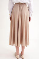Beige Godet midi skirt 81272