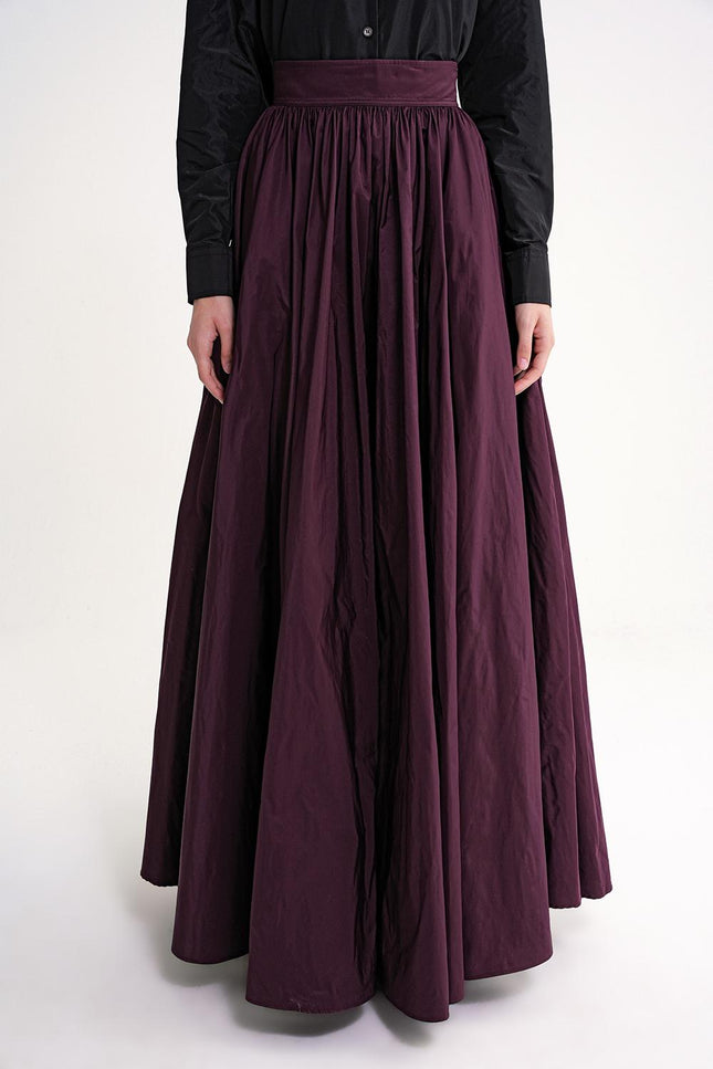 Sour Cherry High waist gathered long skirt 81317