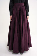 Sour Cherry High waist gathered long skirt 81317