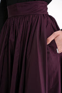 Sour Cherry High waist gathered long skirt 81317