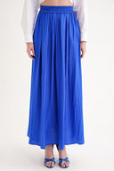 Navy Blue Long skirt with elastic waist 81320