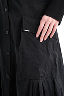 Black Gathered button detailed skirt 81321