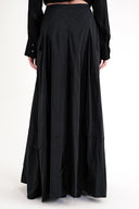 Black Gathered button detailed skirt 81321