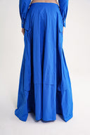 Blue Gathered button detailed skirt 81321