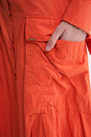 Orange Gathered button detailed skirt 81321