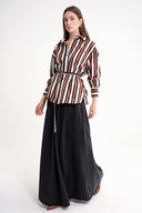 Black Long skirt with elastic waist 81323