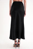Black Elastic waist long skirt 81333