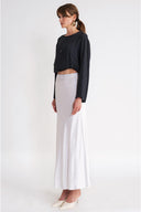 White Elastic waist long skirt 81339