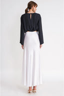 White Elastic waist long skirt 81339