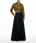 Black High waist skirt with pleated detail 81340