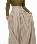 Beige High waist skirt with pleated detail 81340