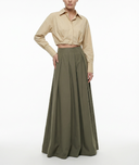 Khaki High waist skirt with pleated detail 81340