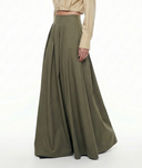 Khaki High waist skirt with pleated detail 81340