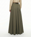 Khaki High waist skirt with pleated detail 81340
