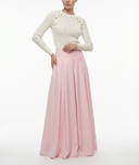 Pink High waist skirt with pleated detail 81340