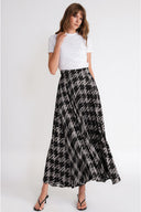 Black High waist godet long skirt 81346